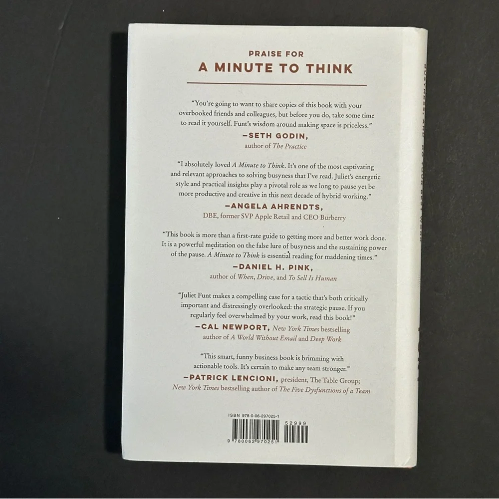 A Minute to Think by Juliet Funt | Business, Productivity | Hardcover Book - Picture 2 of 12